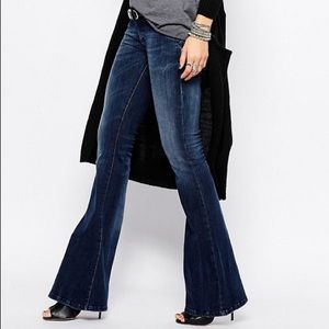 Diesel dark blue denim flare jeans